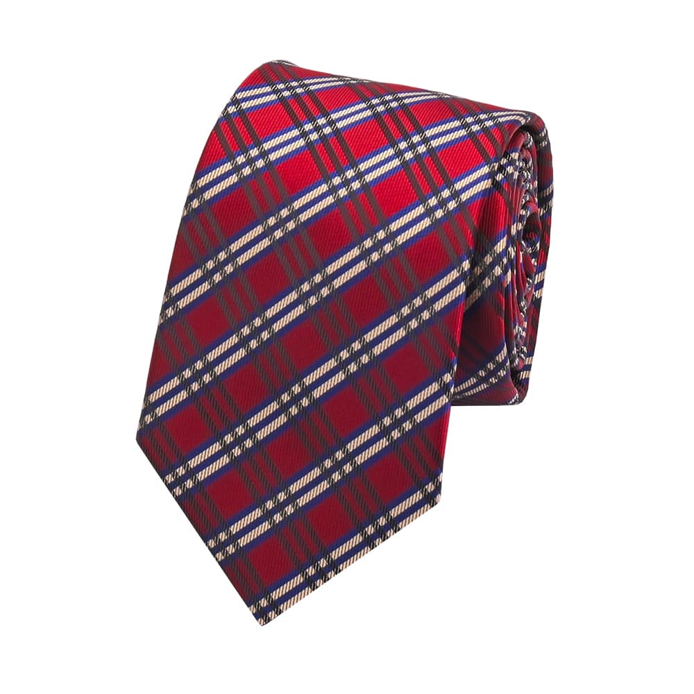 4.7 Herren-Krawatte aus Seide mit Karomuster, schmale Krawatte (2)