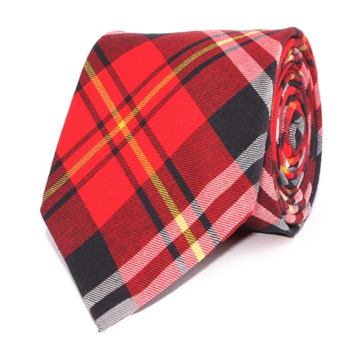 4.7-Red-Scottish-Plaid-Cotton-Necktie