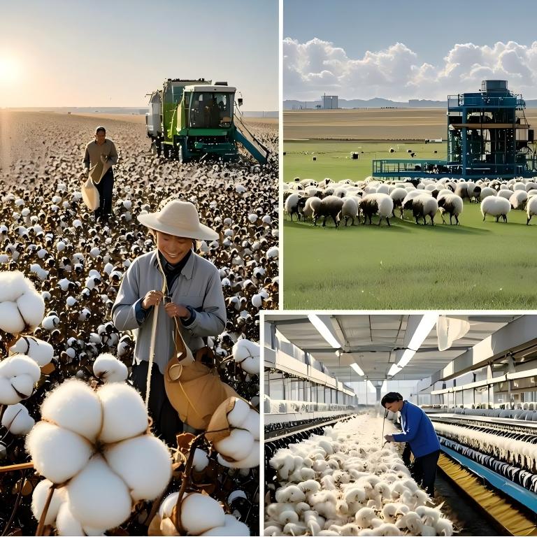 4.Production scenes of cotton, wool and silk(1)(1)